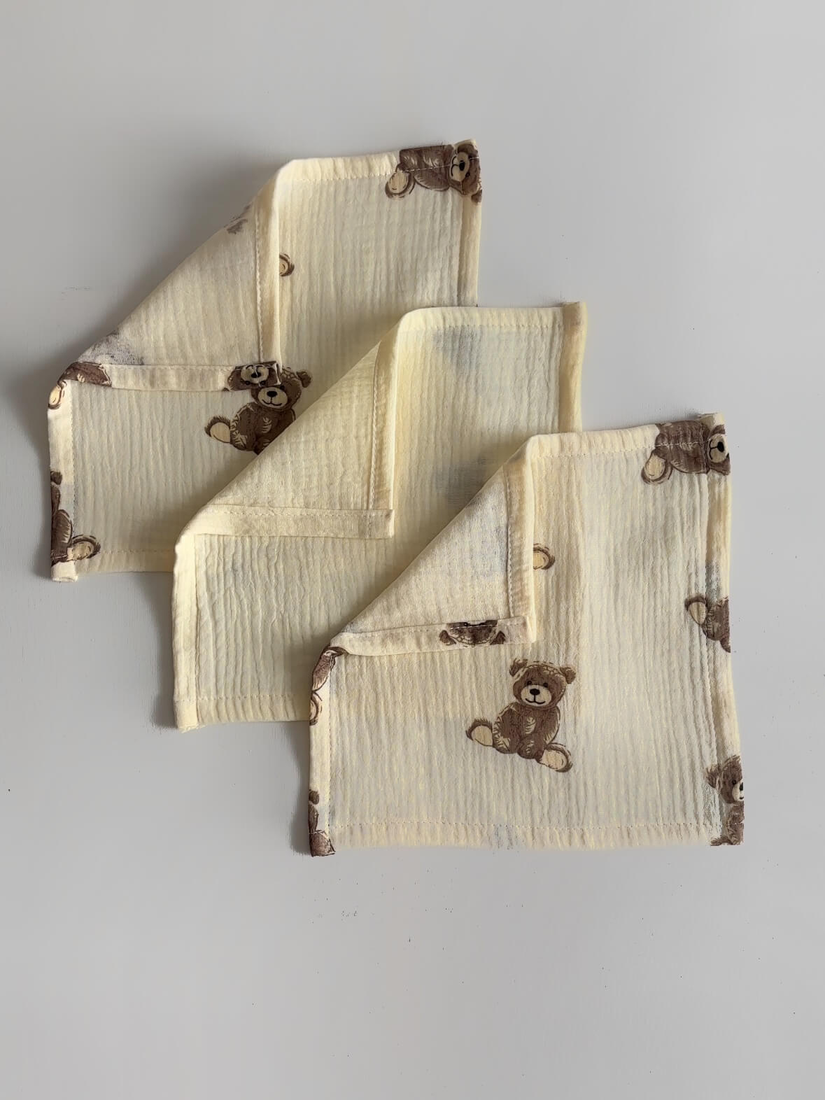 Muszlin kendő szett (3 db) - 25x25 cm