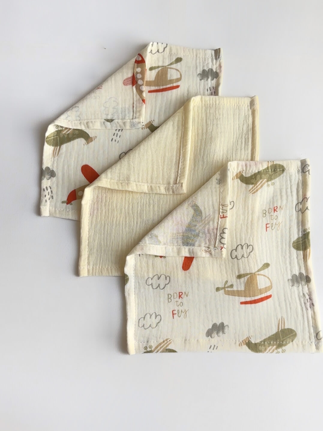 Muszlin kendő szett (3 db) - 25x25 cm