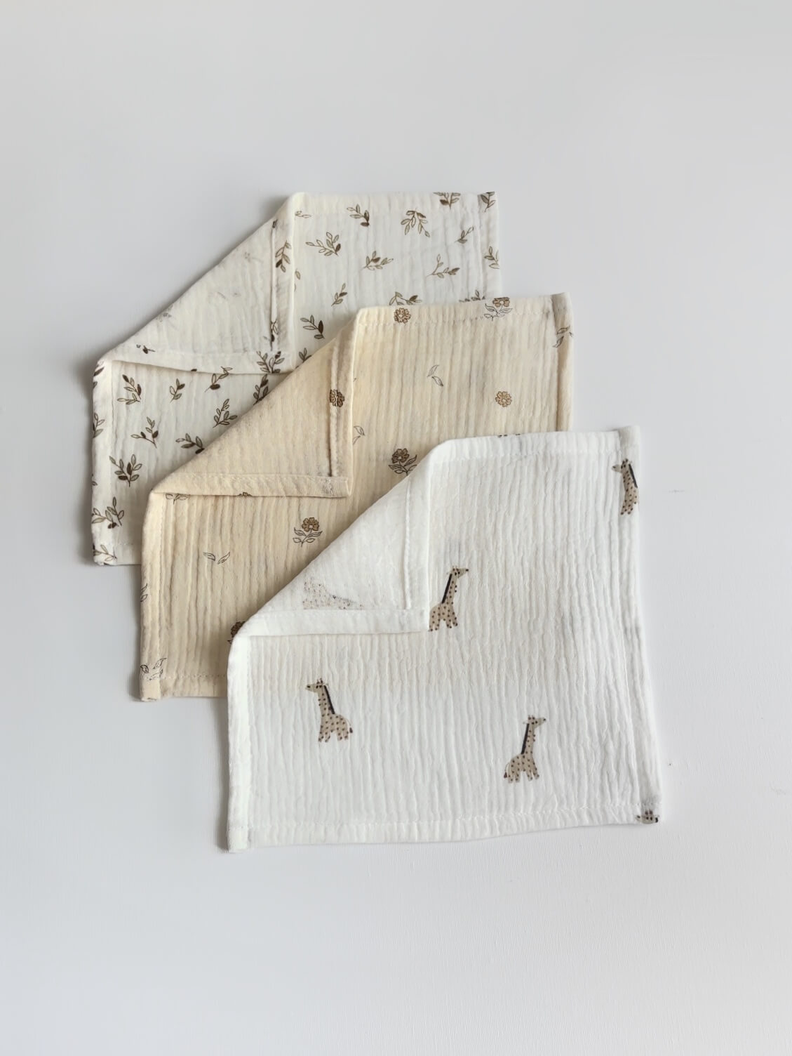 Muszlin kendő szett (3 db) - 25x25 cm